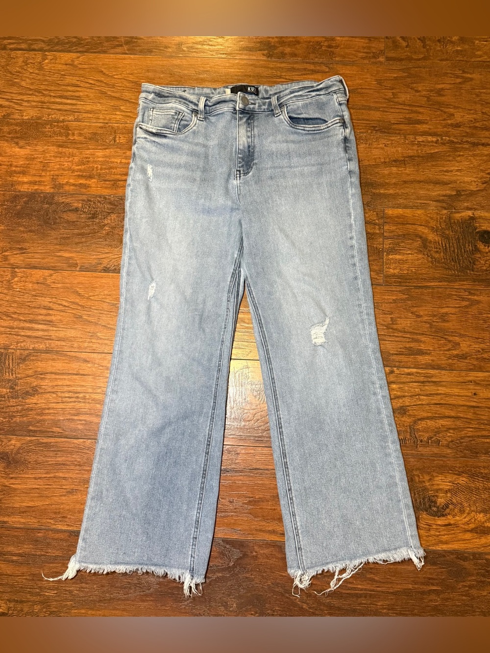 Kut from the Kloth High Rise Ankle Jean Women’s Size 14 Distressed Raw Hem Denim